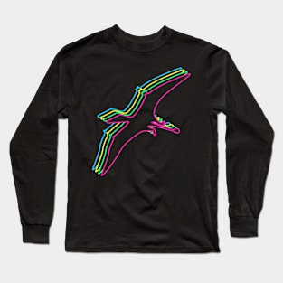 Pterosaur 80s Neon Long Sleeve T-Shirt